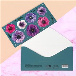 Конверт для денег «Цветы», 16.5 × 8 см