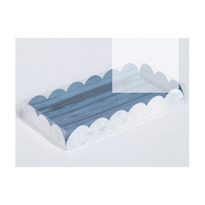 060-0117 Коробка для кондитерских изделий с PVC-крышкой «Вкусно», 21 × 10,5 × 3 см