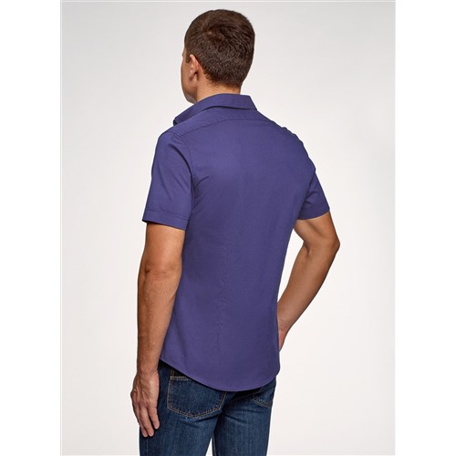 Рубашка базовая с коротким рукавом Цвет Синий, Размер 48-50, Рост 182