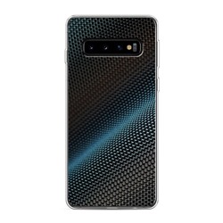 Силиконовый чехол Бирюзовый карбон на Samsung Galaxy S10