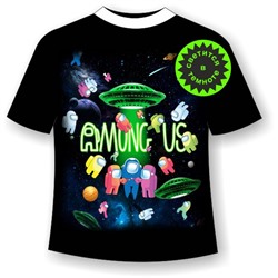 Подростковая футболка Among Us в космосе