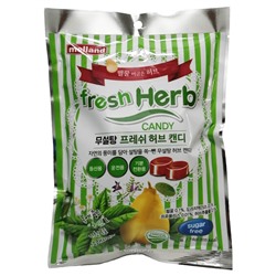 Карамель без сахара "Мята, айва, грейпфрут, лайм" Fresh Herb Melland, Корея, 74 г Акция