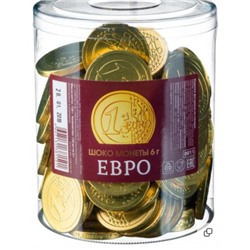 "Шоколадные монеты Евро"вес 6 гр. Блок 120 шт. Монетный двор