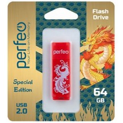 USB-флеш-накопитель Perfeo 64GB C04 Red Phoenix