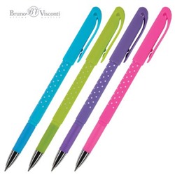 Ручка гелевая со стираемыми чернилами "DeleteWrite Art. Горошек" синяя 0.5мм (4 цвета корпуса) 20-0203 Bruno Visconti