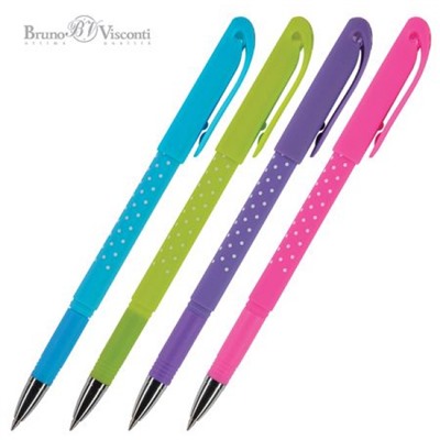 Ручка гелевая со стираемыми чернилами "DeleteWrite Art. Горошек" синяя 0.5мм (4 цвета корпуса) 20-0203 Bruno Visconti