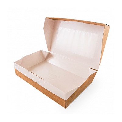 Коробка крафт с окном 12*20*4 см