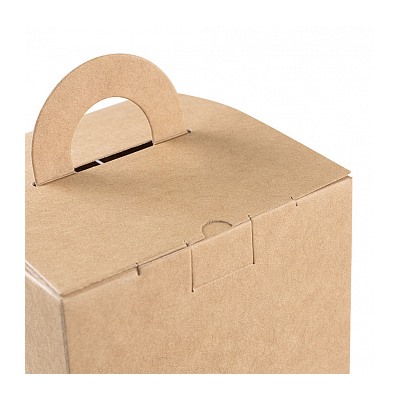 Коробка для 1 капкейка с окном и ручкой, крафт