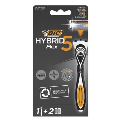 Станок для бритья BiC FLEX-5 HYBRID (+ 2 кассеты)