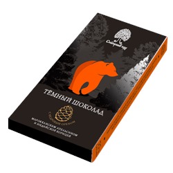 Шоколад темный МИНИ с апельсином, корицей и кедровым орехом / 40 г / Сибирский кедр