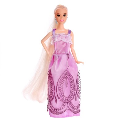 Кукла-модель шарнирная "Синтия" в платье, длинные волосы, МИКС 7558977