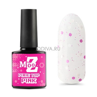 Mooz, Pixie Top - глянцевый топ с разноцветными многогранниками без л/с (Pink ), 9 мл