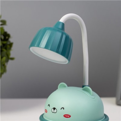 Настольная лампа "Мишка" LED 3Вт USB голубой 8,6х8,6х20,5 см