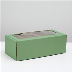 Коробка самосборная, с окном, мятная, 16 х 35 х 12 см МИКС