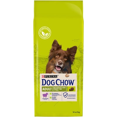 Сухой корм DOG CHOW для собак, ягненок, 14 кг