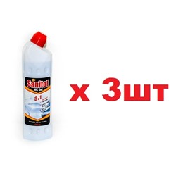 ЧС-07 SANITOL WC CLEANER ГЕЛЬ ДЛЯ ЧИСТКИ ТУАЛЕТА 3В1 750МЛ 3шт