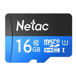 Карта флэш-памяти MicroSD 16 Гб Netac P500  Standard  UHS-I (90 Mb/s) + SD адаптер (Class 10)