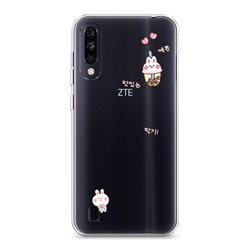 Силиконовый чехол Bunny bubble tea на ZTE Blade A7 (2020)