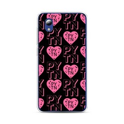 Силиконовый чехол PYTN hearts black на ZTE Blade A31 Lite