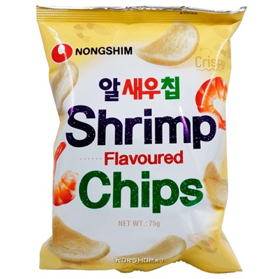 Чипсы с креветочным вкусом Nongshim, Корея, 75 г Акция