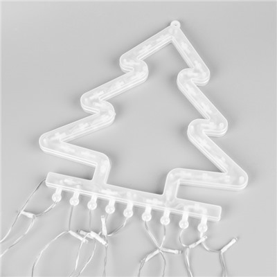 Светодиодная фигура «Ёлка» 3.5 м, пластик, 9 нитей, 220 В, свечение тёплое белое