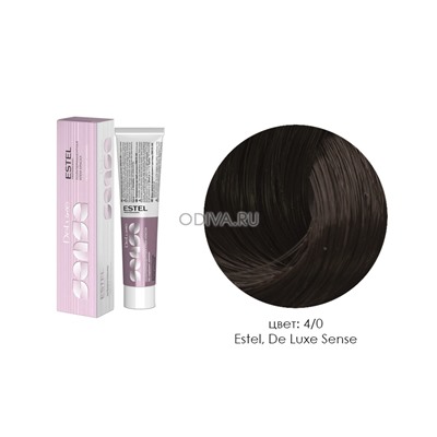 Estel, De Luxe Sense - крем-краска (4/0 шатен), 60 мл