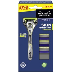 Станок для бритья Schick (Wilkinson Sword) HYDRO-5 Skin Protection Sensitive (+4 кассеты)