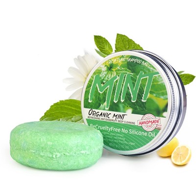 Органический твердый шампунь с МЯТОЙ Fresh Plant Shampoo Bar, 60 гр.