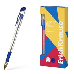 Ручка шариковая ULTRA-30 Gold Stick&Grip Classic, Super Glide Technology синяя 0.7мм 61109 ErichKrause