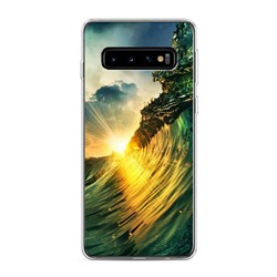 Силиконовый чехол Волны 9 на Samsung Galaxy S10