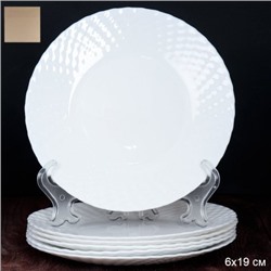 Набор тарелок 6 штук 190 мм белая фактурная / WVP75Q (WHITE) /уп 12/