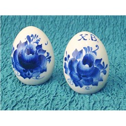 Пасхальное яйцо (размер куриного), гжель синяя