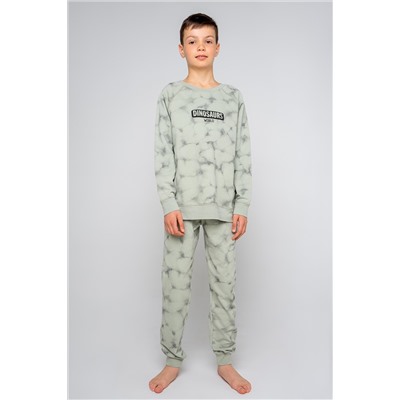 Пижама для мальчика КБ 2813 темно-оливковый, гранжевая структура