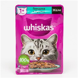 Влажный корм Whiskas для кошек, говядина/кролик, желе, 75 г