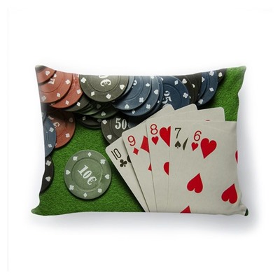Подушка декоративная с 3D рисунком "Покер"