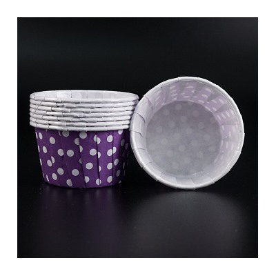 Капсулы для маффинов с бортиком Polca Dot Фиолетовые в горох 50*40 мм, 20 шт