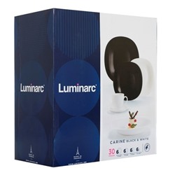 Столовый сервиз Luminarc CARINE Карина черный/белый 30 пр.