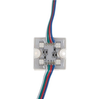 Светодиодный модуль SMD5050, 4 LED, 15 Lm/1LED, 1,4W/модуль, IP65, 12V RGB, набор 20 шт.