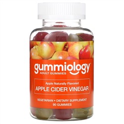 Gummiology, жевательные таблетки с яблочным уксусом, для взрослых, с натуральным яблочным вкусом, 90 вегетарианских жевательных таблеток