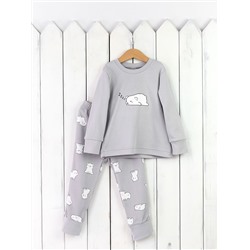 Пижама детская Baby Boom КД410/1-И Мишки белые на сером