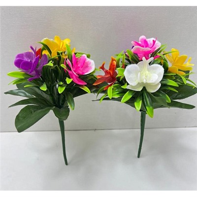 Цветы искусственные декоративные Ирисы малые пластик (5 цветков) 17 см