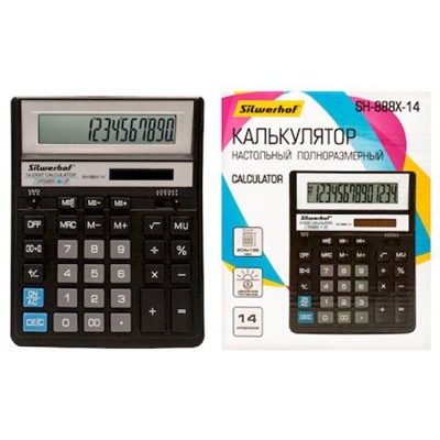 Калькулятор 14 разрядов SH-888X-14 черный (1789284) SILWERHOF