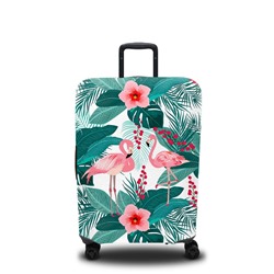 Чехол для чемодана Пальмы и фламинго