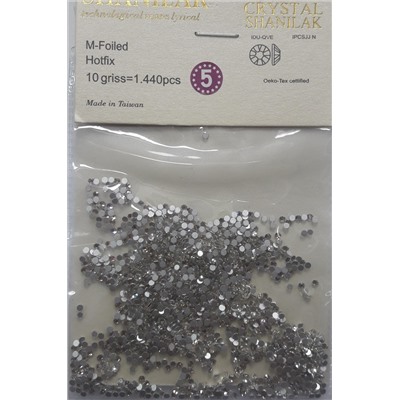 Стразы Crystal SHANILAK 10 griss (1440шт) размер 5. серебристые