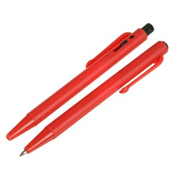 Ручка шариковая, автоматическая, 0.5 мм, Лого, "МИНИ", корпус красный, стержень синий