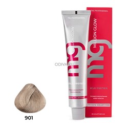 TNL, Million glow Silk protein - крем-краска для волос (901 осветляющий пепельный), 100 мл