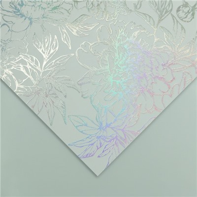 Бумага для скрапбукинга с голографическим фольгированием «Цветочные мечты», 20 × 21.5 см, 250 г/м
