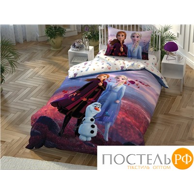 Постельное белье детское FROZEN 2 AUTUMN, 1,5-спальное, TAC-Турция. коробка