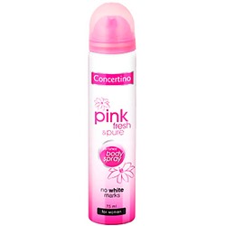 Дезодорант-спрей женский Concertino Pink Fresh&Pure Парфюмированный, 75мл