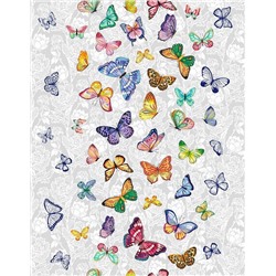 Ткань вафельное полотно 50 см "Бабочки" арт. 5634-1